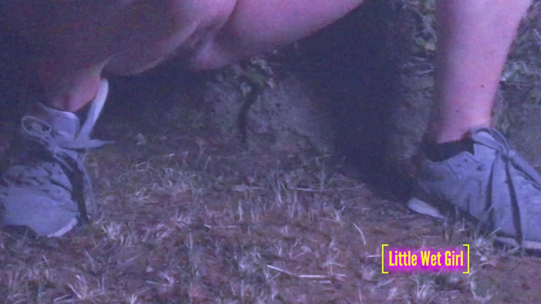 Little Wet Girl: Geceleri çayırda açık havada işiyor