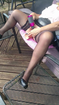 Outdoor Stockings Tease - Dildo & Massager Vibes