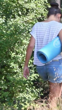 Sexy Teen Goes to Forest to Strip and Play with Herself