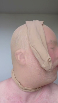 Kolaż selfie z maskami z rajstop