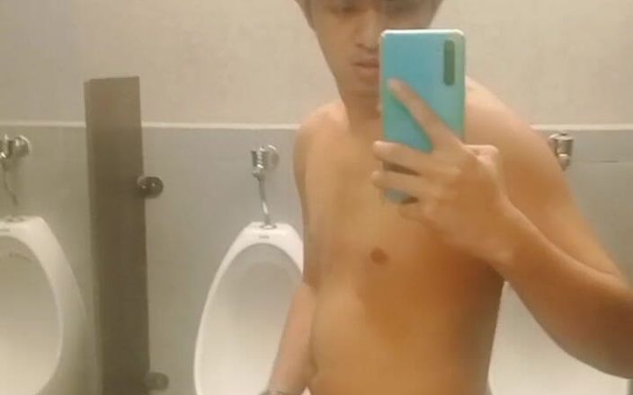 Rent A Gay Productions: Young Asia Teen Guy Wanking on a Public Mcdonnalds Toilet