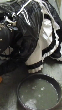 Worthless Sissy Scrubbing Filthy Floor