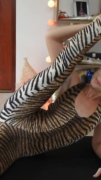 Splits Training Leopard Print Tease Day 3