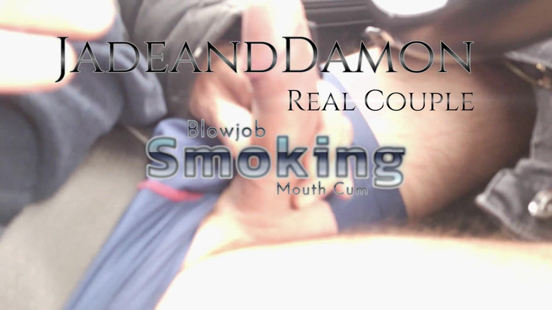 JadeandDamon: Coche fumando, mamada boca y leche