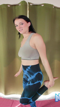 Adorable Teen Mercedes Mac Strips for Nude Yoga