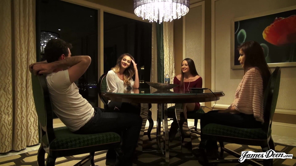 James Deen: Avi Love, Bambi, Sami Parker in reverse gangbang action with...