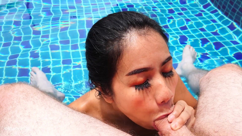 Marlee Kai: Thai girl sucks cock at the pool