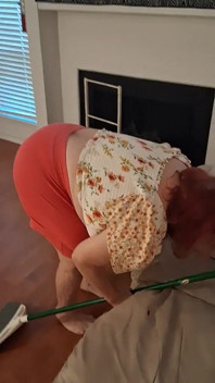 Big Belly Beauty Nurse Vick Cleans up Messy Floor