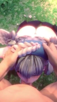 Melia Xenoblade Gets Her Face Fucked and Ends with a Mouthful of Cum POV