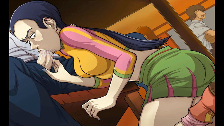 Hentai World: डायन हंटर रेस्टोरेंट में टेबल के नीचे चूसती है