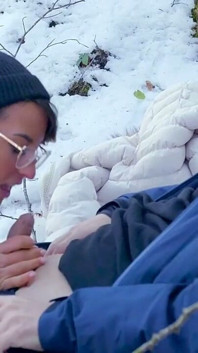 This Couple Has a Good Fuck Outdoors in the Snow!
