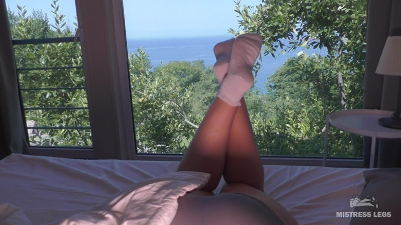 Mistress Legs: Enticing Mistress Legs in white socks greets the morning