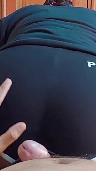I Rubbed His Cock with My Tight Black Shorts and His Penis Started Leaking
