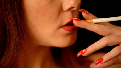 Pink Kitty: Sexy red head milf Natasha smokes in the nude
