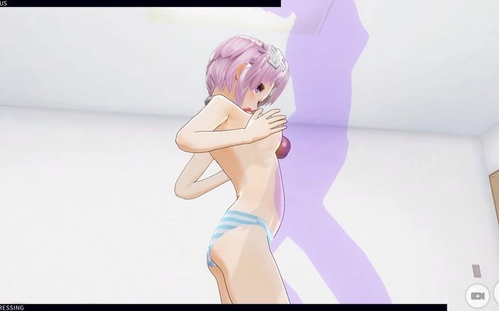H3DC: 3D Hentai brentana accarezza un cazzo con il suo seno...