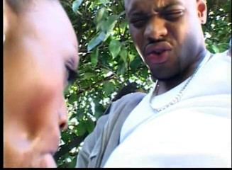 BBC Bootycasting: Horny black chick gets banged outdoors in her both holes