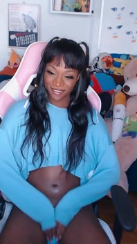 Sticky Cumshot Self Facial by Black Trans Girl Vanniall