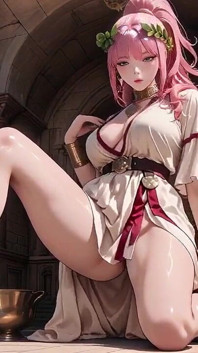 Blonde Queen! Private Morning Reading in the Roman Court, Silk Stockings Crossed, Forbidden Lip Touch!