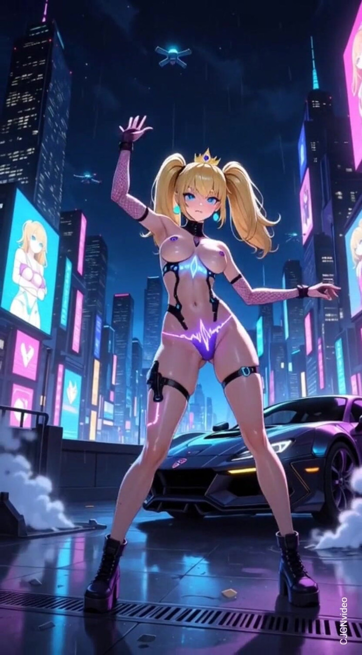 Hot girl dancing: 108. Princess Peach Cyberpunk Version Dance (ai Animation)
