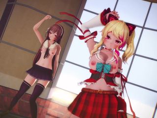 Mmd anime girls: Tarian seksi gadis anime mmd r-18 (klip 5)