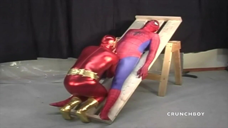 Crunch Boy: fetish sex with super hero clothes