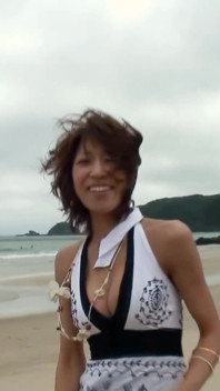 Hot Sex in the Japanese Beach with a Beautiful Big Tits MILF