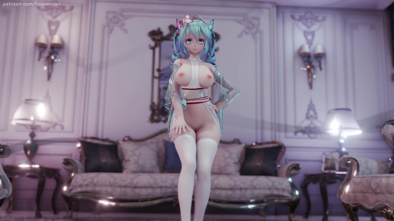 MikuMotion: Hatsune (g)i-dle - Queencard Regina Uniforme erotica Striptease Seni colossali che tremano