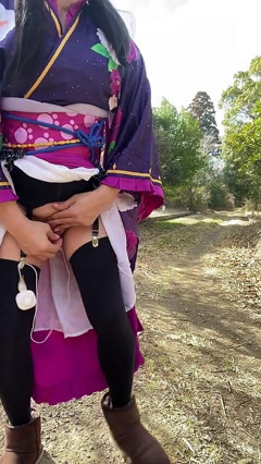 No.112 the Phantom Kimono Beauty Appearing in the Winter Countryside a Crossdresser Walks Through the Sunlit Glade Part 2