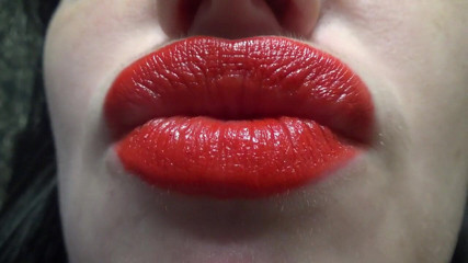 Goddess Misha Goldy: Kiss me baby! Red lipstick and big sexy lips fetish