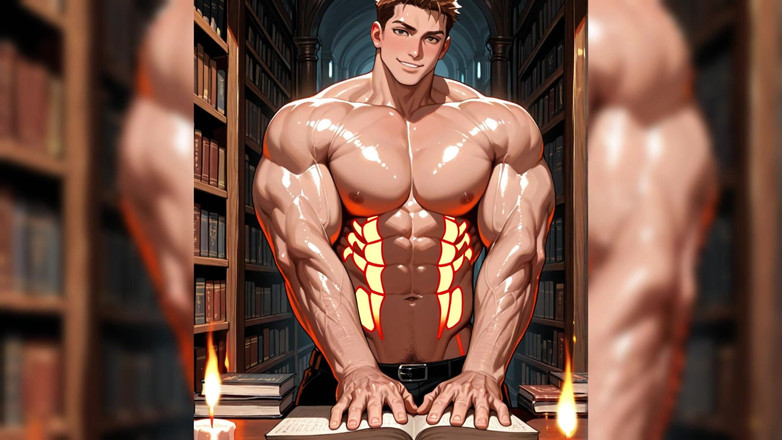 Erotic Man: Kılsız kaslı adam ai slayt gösterisi