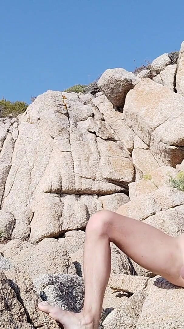 Young Hunk Caught Wank on Seaside by the Rocks (CumPearls)