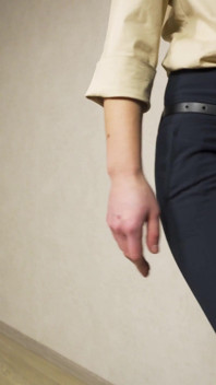 Perfect Ass Babe In Tight Work Trousers Teases Visible Panty Line