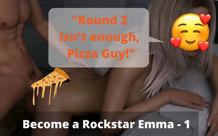 Borzoa: ピザガイは私を裸で捕まえて、私と性交することをいとわない。 [ロックスターになろう - エマ パート1]