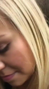 Exhibitionist blonde makes hot cum splash by sucking a stranger's cock