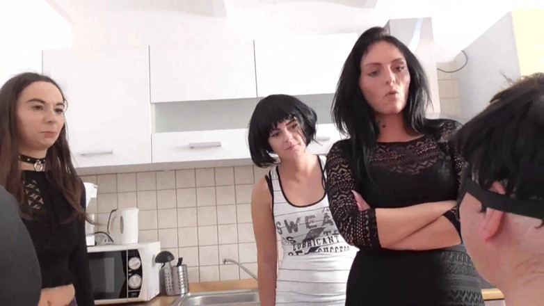 Femdom Austria: Femdom party with two slaves