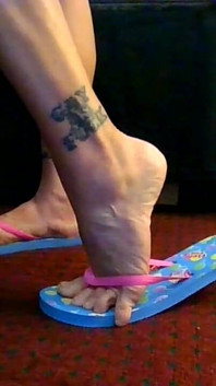 Sockervadd Flip flop fotfetisch