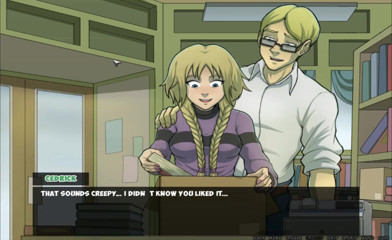 Hentai World: Pemburu jalang blonde comel dengan pantat besar di kedai buku...
