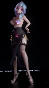 มiku-stellar-marionette รอยสักเซ็กซี่; ถุงน่องดำ; ชุดกี่เพ้า