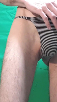 Striped Black and White G-string