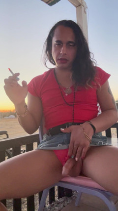 Red Hot Stepmom Outdoors Cumming in Hand thumbnail
