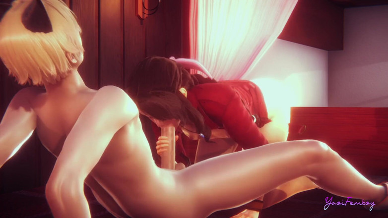 Yaoitube: Final Fantasy Yaoi - Aerith Femboy Menelan zakar Seperti Seorang Pro!