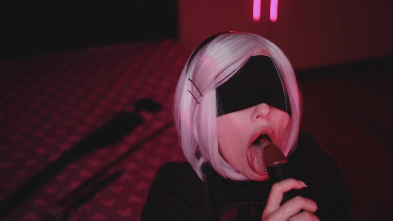 Mysweetalice: BBC Nier Automata cosplay BBC blowjob Mysweetalice aka Mykinkydope