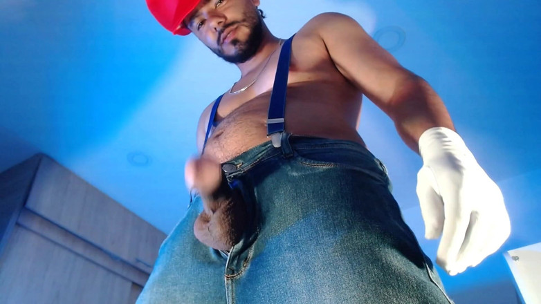 Tommhot: Dressed as Mario Bros Playing with His Plumbing Tool