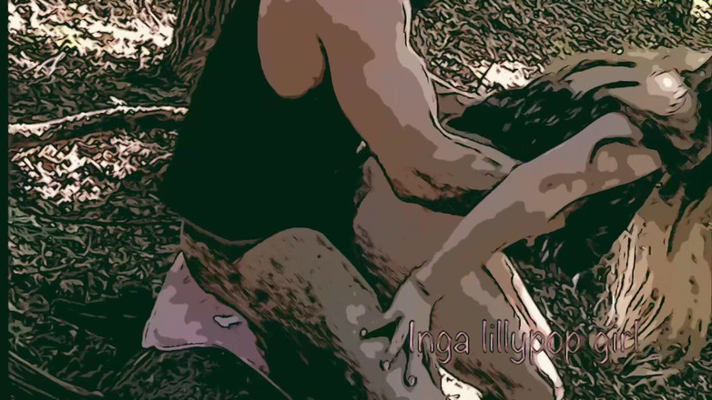 Inga lillypop girl comics: Yaşlı adam ormanda genç sarışınla sevişiyor
