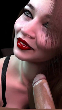 Heiße asiatische milf lutscht schwanz | 3D-porno