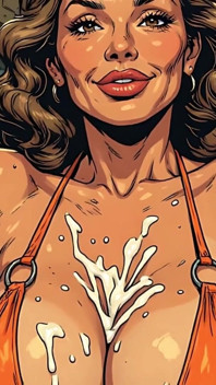 3D Cum on Breasts Art