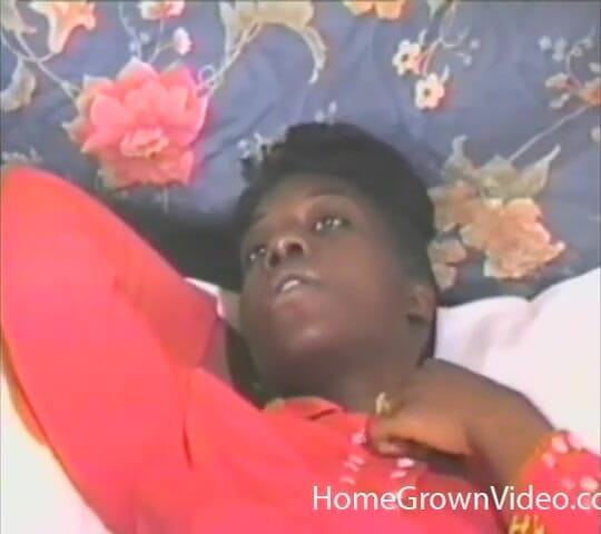 Homegrown Vintage: A big boobs ebony babe takes hard white dick