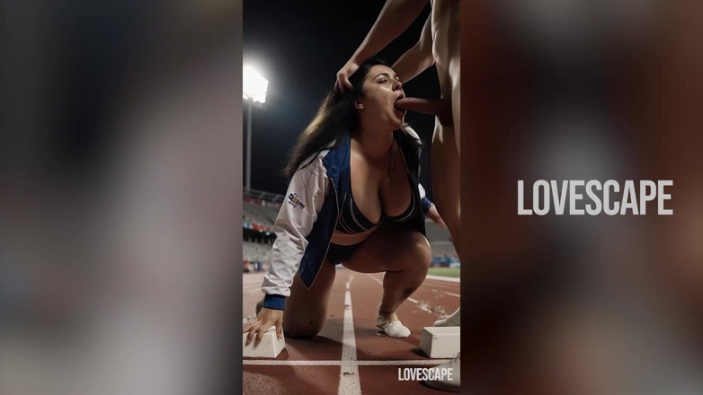 Lovescape: Gold-medal Fuck Fest - Athletes Filled Deep on the Track