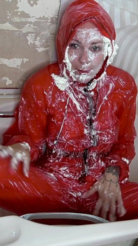 Slippery JOI in Pvc Catsuit: Cream, Custard & Cum Instructions