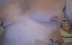 Big nipples pumping up plus show off